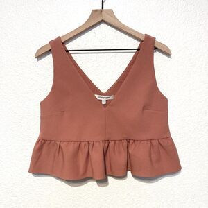 Elizabeth and James Peplum Crop Top Structured Medium Dusty Rose